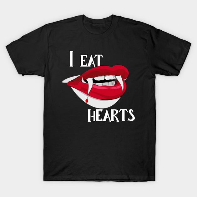 I Eat Hearts! | Anti-valentine | Spooky/Halloween Valentine's Day Art T-Shirt by PraiseArts 